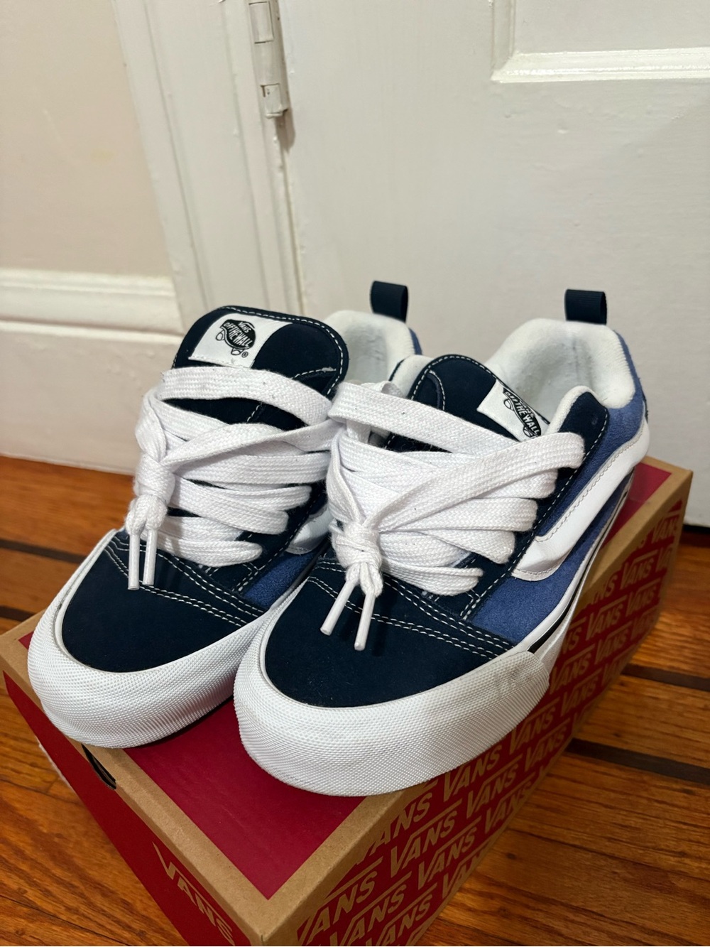 Vans Navy, Blue & White Low-Top Skate Sneakers